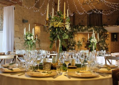 hire dressed gold candelabra